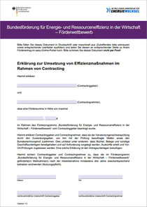 Informationsblatt Verzichtserklärung KWK-Anlagen Förderwettbewerb Energie- und Ressourceneffizienz